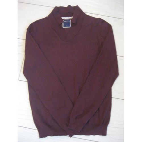 Pull Col Tailleur, Taille S, Couleur Burgundy (Bordeaux)