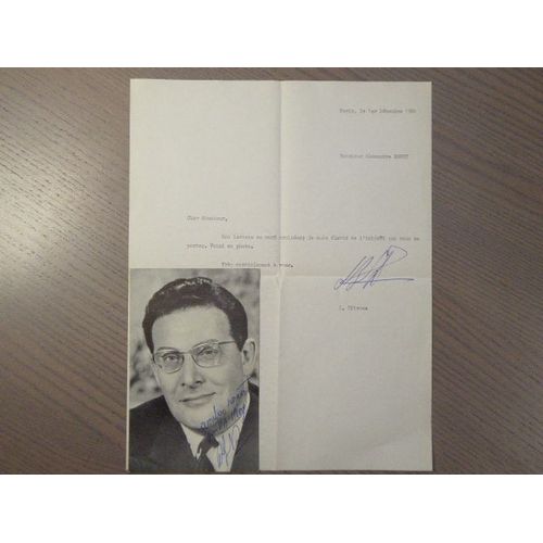 Lettre Dactylographiée Et Signée + Photo