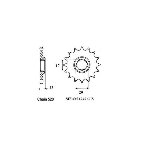 Pignon Tm 125 Cross - 520 - 12 Dents