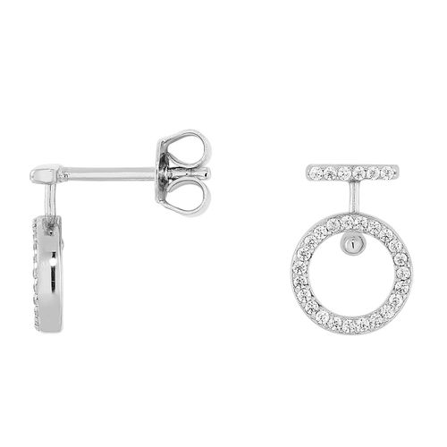 Boucles D'oreilles En Argent 925/1000 Et Zircon