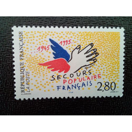 Timbre France Yt 2947 Cinquantième Anniversaire De L'aide Populaire Française 1995