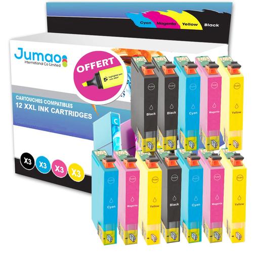 12 cartouches jet d'encre Jumao type T071 compatibles pour Epson Stylus DX4450 +Fluo offert