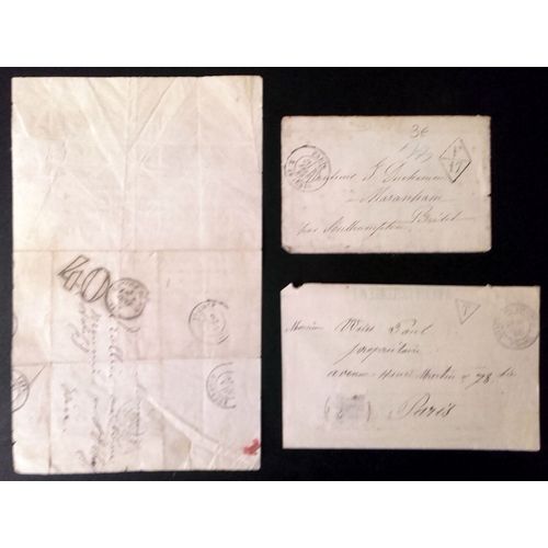 Lot De 3 Enveloppes Avec Cachets Taxe 1866, 1875 Et 1900 (Tribunal Police Paul Weiss)