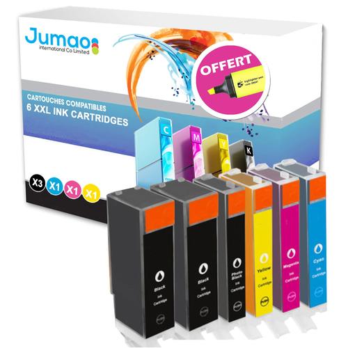 Lot de 6 cartouches jet d'encre type Jumao compatibles pour Canon PIXMA iX5000 +Fluo offert