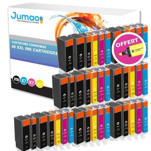 Lot de 40 cartouches jet d'encre type Jumao compatibles pour Canon PIXMA iP3300 +Fluo offert