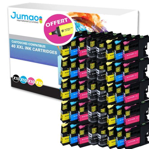 Lot de 40 cartouches jet d'encre type Jumao compatibles pour Brother DCP-J132W +Fluo offert