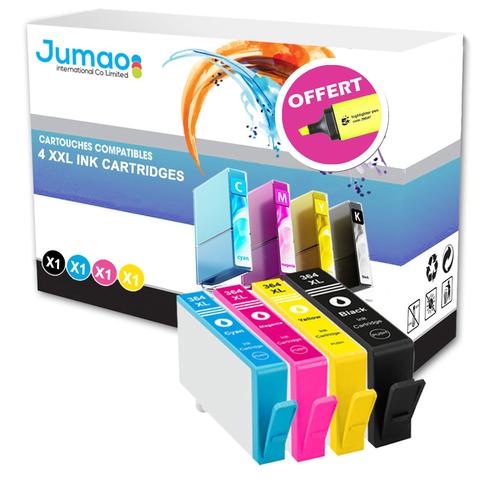 Lot de 4 cartouches d'impression type Jumao compatibles pour HP Photosmart C5380 +Fluo offert