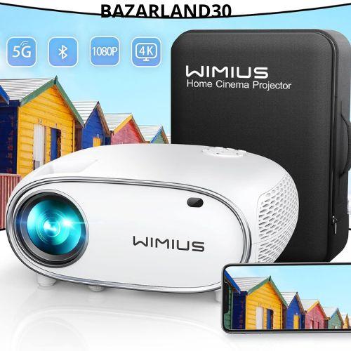 Vidéoprojecteur WIMIUS P60 5G WiFi Bluetooth 12000 Lumens, Full HD 1080P Rétroprojecteur 4K