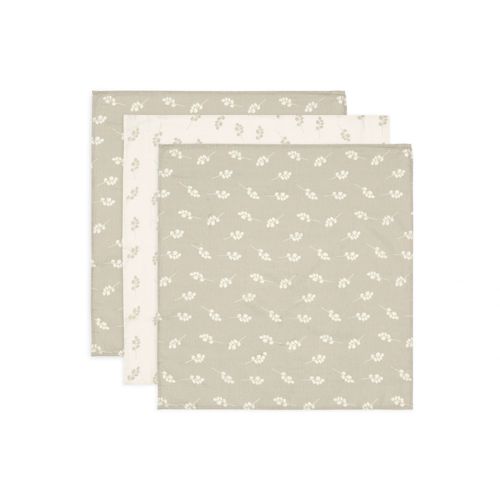 Lot De 3 Langes Gaze De Coton 70 X 70 Cm Twig Olive - Jollein