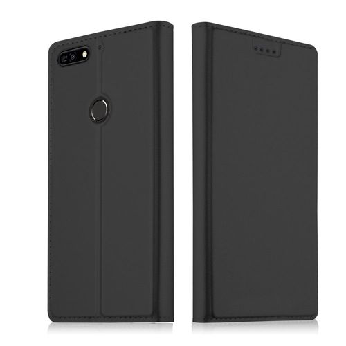 Etui Folio Pour Honor 7a Gris Avec Rabat Latéral Et Fonction Stand