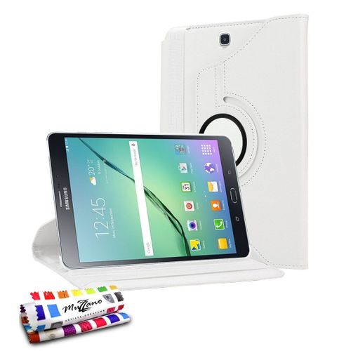Etui Rotatif A Rabat Samsung Galaxy Tab 4 (T331) Blanc Eco-Cuir (Pu)