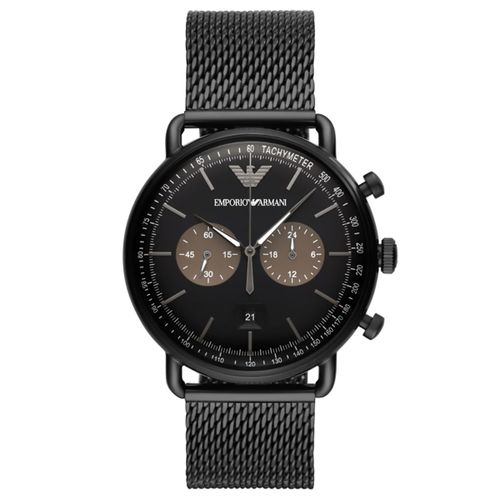 Montre Emporio Armani En Acier Noir