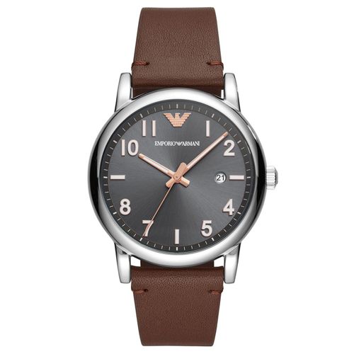 Montre Emporio Armani En Cuir Marron