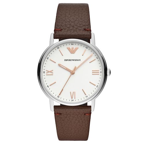 Montre Emporio Armani En Cuir Marron