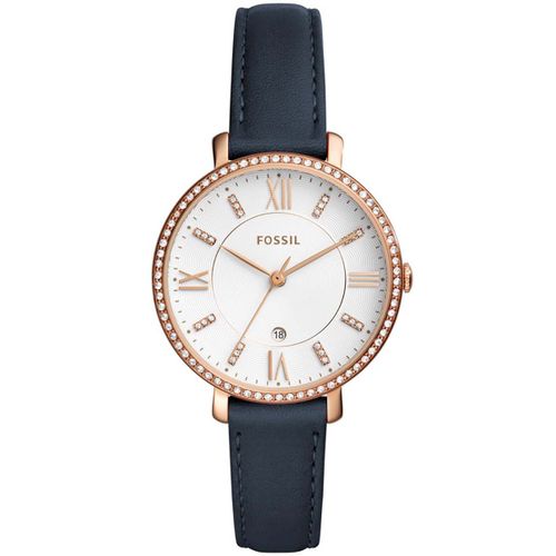 Montre Fossil En Cuir Bleu