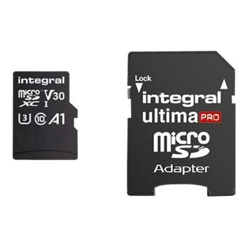 Integral UltimaPro - Carte mémoire flash (adaptateur microSDHC - SD inclus(e)) - 32 Go - A1 / Video Class V30 / UHS Class 3 / Class10 - microSDHC UHS-I