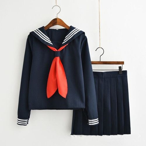 Expédié De Paris - Ensemble Uniforme Japonais Ecolière Marine Marin S À Xxl Cosplay
