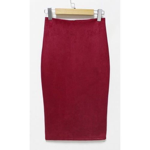 Jupe Crayon Suédine Bordeaux 38/40