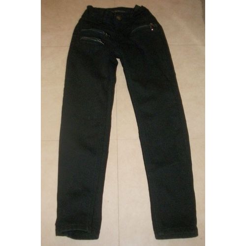 Pantalon Noir Denim Factory 7-8 Ans Taille Reglable