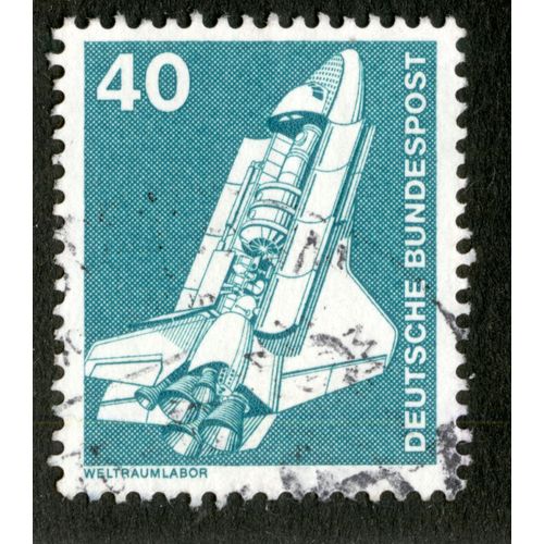 Timbre Oblitéré Deutsche Bundespost, Weltraumlabor, 40