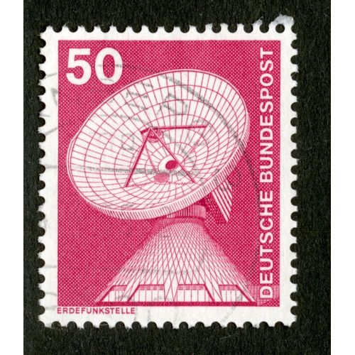 Timbre Oblitéré Deutsche Bundespost, Erdefunkstelle, 50