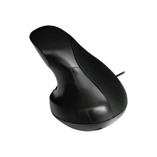 Ewent EW3156 - Souris verticale - ergonomique - optique - 5 boutons - filaire - USB - noir