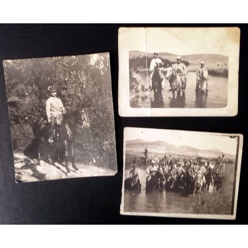 14-18 : Lot De 3 Photos Soldats À Cheval Au Camp De Guelmous Maroc 1916