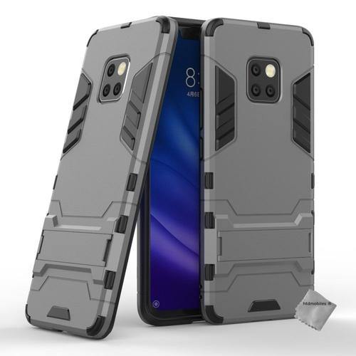 Housse Etui Coque Rigide Anti Choc Pour Huawei Mate 20 Pro + Verre Trempe - Gris