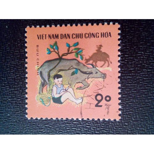 Timbre Vietnam - Nord Yt 663 Soins Buffles D'eau 1970