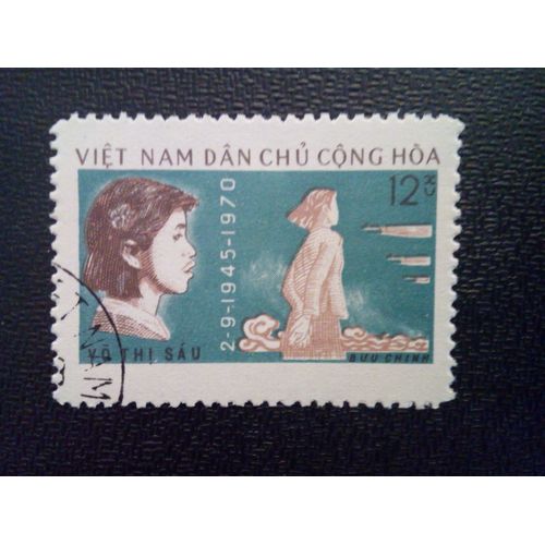 Timbre Vietnam - Nord Mi 629 Vo Thi Sau Face Au Peloton D'exécution 1970