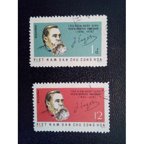 Timbre Vietnam - Nord Yt 691 - 692 Friedrich Engels (1820-1895), Philosophe Et Politique Allemand 1970