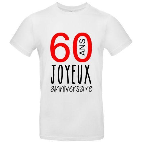 T Shirt Premium Homme Joyeux Anniversaire 60 Ans Manche Courte Col Rond Rakuten