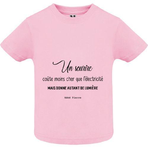 T Shirt Premium Bebe Fille Citation Abbe Pierre Manche Courte Col Rond Rakuten