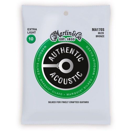 Martin Ma170s - Jeu De Cordes Guitare Acoustique - Authentic Silked - Extra Light 10-47
