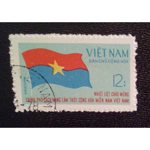 Timbre Vietnam - Nord Yt 675 Drapeau Vietcong 1970