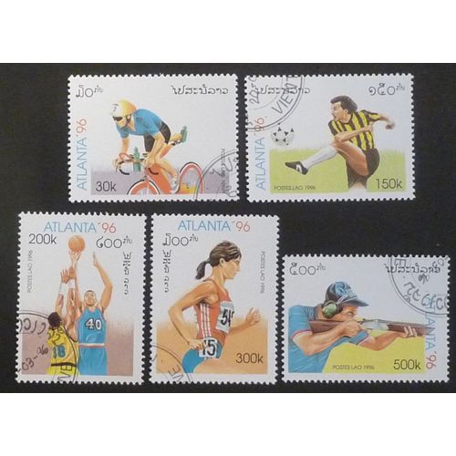 Laos Oblitéré Lot De 5 Timbres De 1996 J O Atlanta