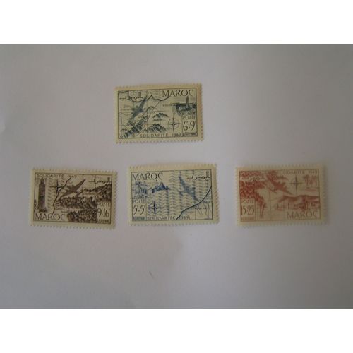 Timbres De Poste Aérienne Maroc Solidarité 1949 Avions