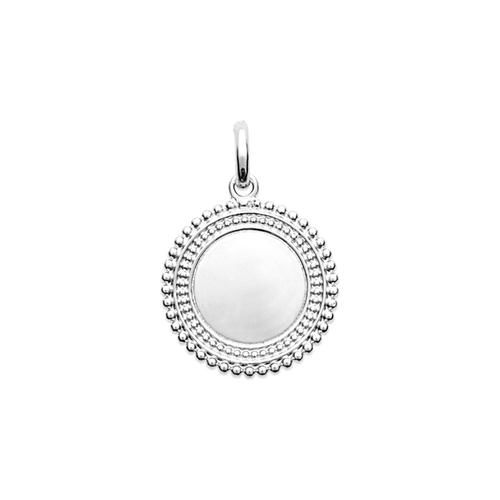 Kbc - Pendentif Argent 925 Rhodié Disque 18mm Motifs Boules