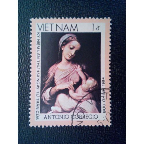 Timbre Vietnam Yt 540 Madonna Et L'enfant 1984
