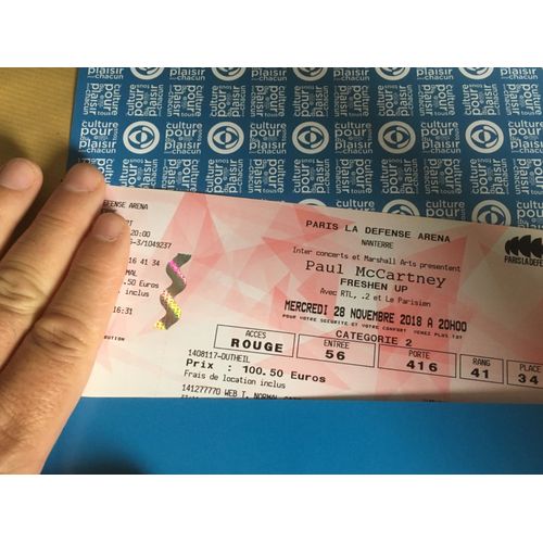 Billet Mc Cartney Paris