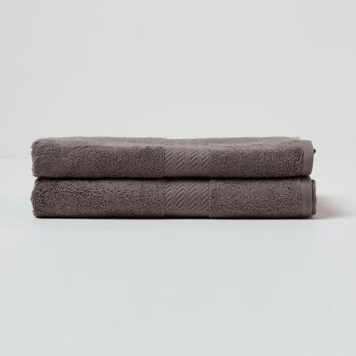 Lot De 2 Serviettes De Bain En Coton Égyptien 500 G/M², Gris Ardoise