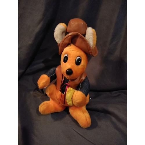 Doudou Peluche Kangourou Walibi Chapeau Sherif Cow Boy Pionnier Pms