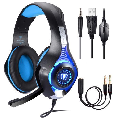 Casque Gamer Micro Casque PS4 Gaming,Compatible pour PS4,PC,Laptop, Tablette, et Tous les Smartphone