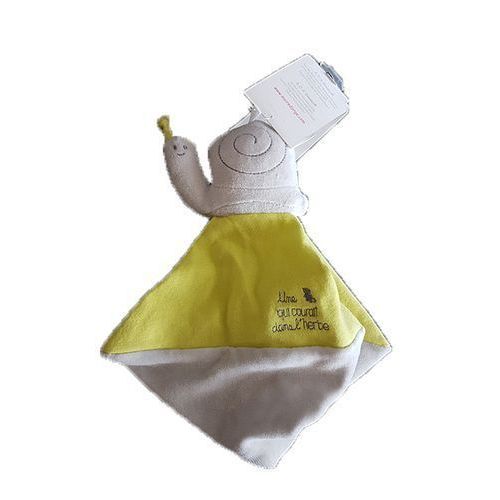Sucre D'orge - Doudou Escargot Sur Mouchoir Anis Vert Une Souris Qui Courait Dans L'herbe