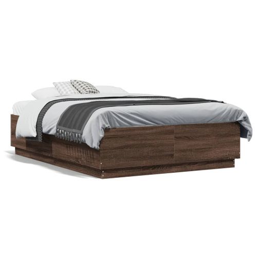 Vidaxl Cadre De Lit Sans Matelas Chêne Marron 140x190 Cm