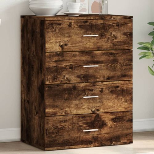 Vidaxl Buffet Chêne Fumé 60x39x80 Cm Bois D'ingénierie