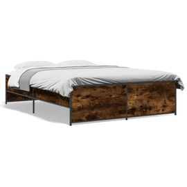 Vidaxl Cadre De Lit Sans Matelas Chêne Fumé 140x190 Cm