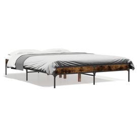 Vidaxl Cadre De Lit Sans Matelas Chêne Fumé 140x190 Cm