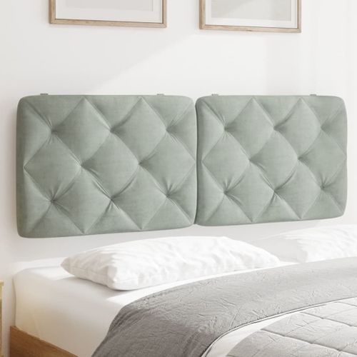 Vidaxl Coussin De Tête De Lit Gris Clair 140 Cm Velours