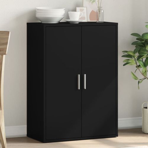 Vidaxl Buffet Noir 60x31x84 Cm Bois D'ingénierie
